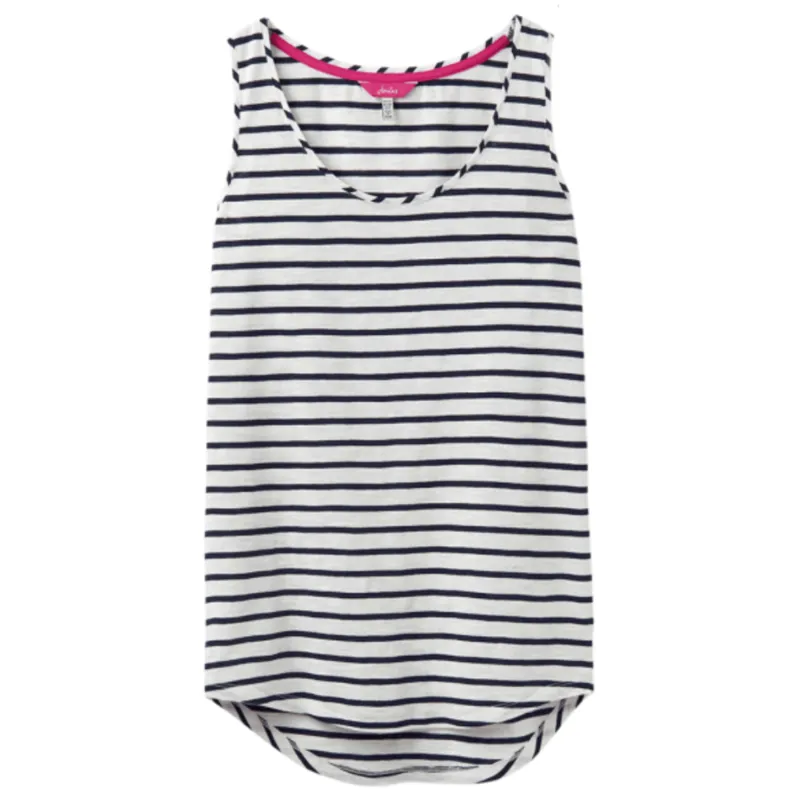 Joules Bo Stripe Jersey Vest 207623 - Cream Navy Stripe
